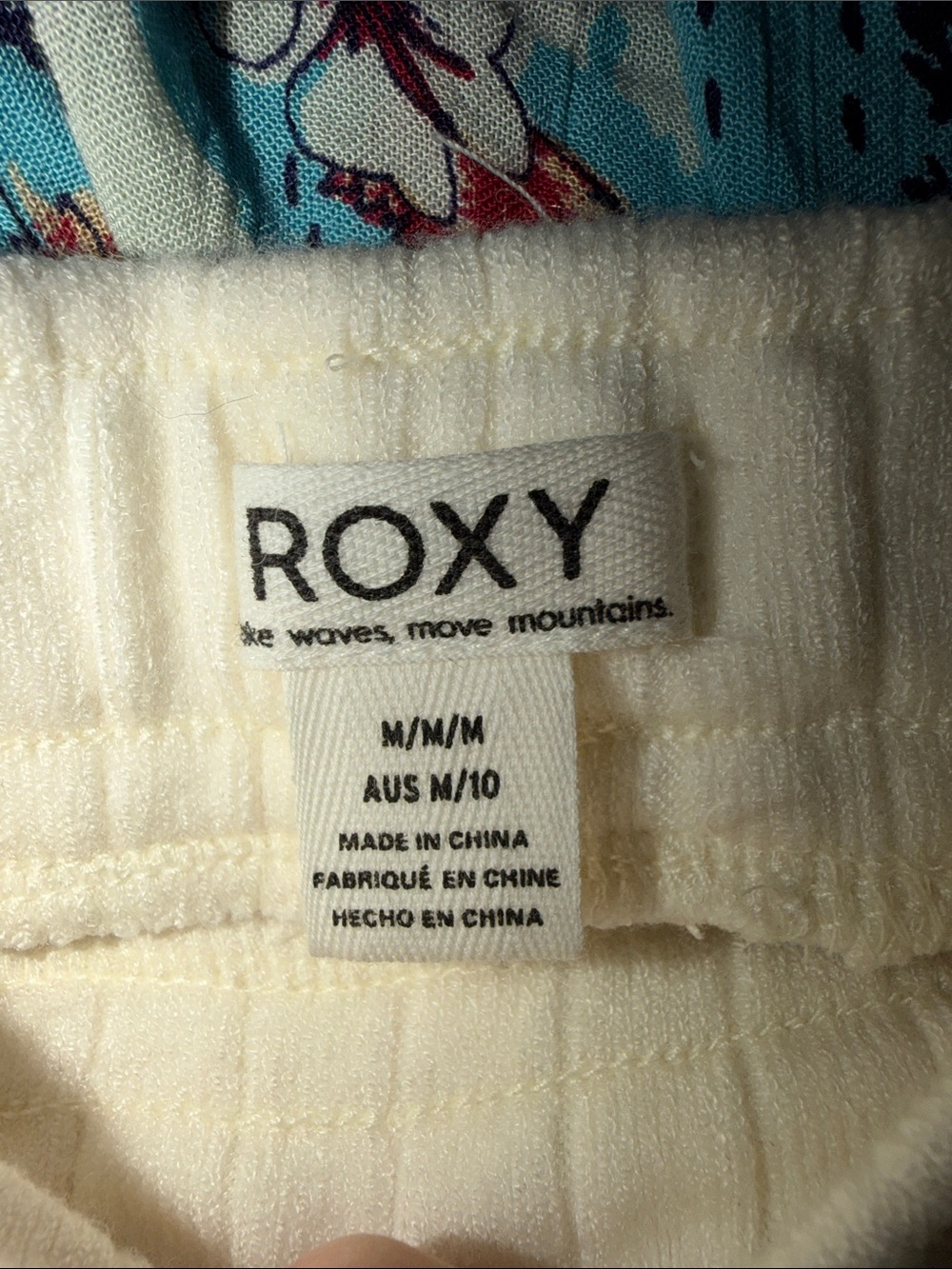 NWOT Roxy Cream Ribbed Knit Wide-Leg Pants. Medium - Picture 2 of 4